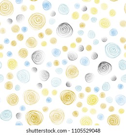 Light Blue, Yellow vector seamless abstract doodle template. Flowers on blurred abstract background with gradient. Completely new design for your business.