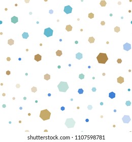 Light Blue, Yellow vector seamless layout with hexagonal shapes. Colorful hexagons on white backdrop. Pattern can be used for landing pages.