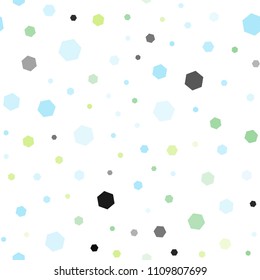 Light Blue, Yellow vector seamless layout with hexagonal shapes. Illustration of colored hexagons on white surface. New template for your brand book.
