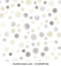 Light Blue, Yellow vector seamless abstract doodle wallpaper. Creative illustration in blurred style with flowers. Hand painted design for web, leaflet, textile.