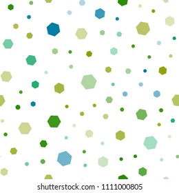 Light Blue, Yellow vector seamless cover with set of hexagons. Abstract illustration with colorful hexagons. Pattern can be used for landing pages.