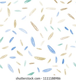 Light Blue, Yellow vector seamless template with circles. Modern abstract illustration with colorful water drops. Pattern can be used as texture of wallpapers.