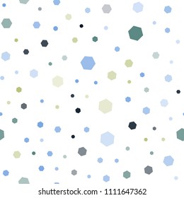 Light Blue, Yellow vector seamless backdrop with hexagons. White background with colorful hexagons. New template for your brand book.