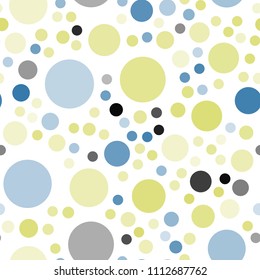 Light Blue, Yellow vector seamless texture with disks. Blurred bubbles on abstract background with colorful gradient. Pattern can be used for ads, leaflets.
