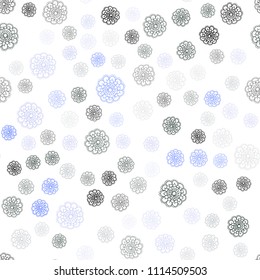 Light Blue, Yellow vector seamless doodle blurred texture. New colorful illustration in doodle style with flowers. Doodle design can be used for your web site.