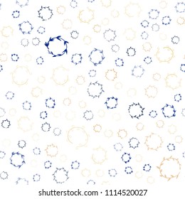 Light Blue, Yellow vector seamless template with circles. Blurred decorative design in abstract style with bubbles. Beautiful design for your business advert.