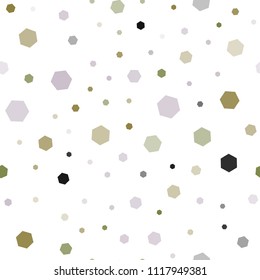 Light Blue, Yellow vector seamless backdrop with hexagons. Glitter abstract illustration in hexagonal style. Pattern for ads, leaflets.