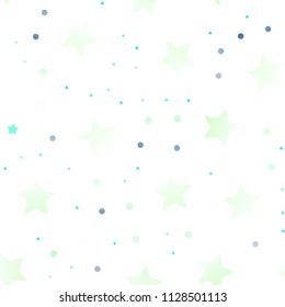 Light Blue, Yellow vector seamless texture with beautiful stars. Stars on blurred abstract background with gradient. The pattern can be used for new year ad, booklets.