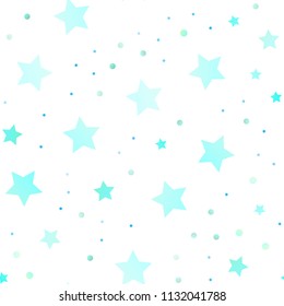 Light Blue, Yellow vector seamless layout with bright stars. Decorative shining illustration with stars on abstract template. The pattern can be used for new year ad, booklets.