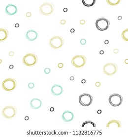 Light Blue, Yellow vector seamless template with circles. Modern abstract illustration with colorful water drops. Pattern can be used as texture of wallpapers.