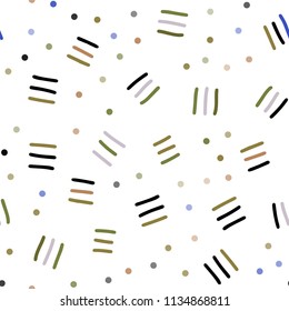 Light Blue, Yellow vector seamless pattern with abstract lines. Colorful seamless gradient with lines and signs of maths. Pattern for design of fabric, wallpapers.