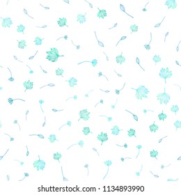 Light Blue, Yellow vector seamless doodle background. Decorative illustration with leaves on abstract template. Pattern for heads of websites and designs.