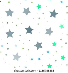 Light Blue, Yellow vector seamless template with sky stars. Glitter abstract illustration with colored stars. The pattern can be used for wrapping gifts.