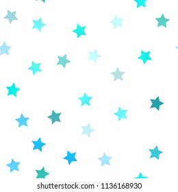 Light Blue, Yellow vector seamless cover with small and big stars. Decorative shining illustration with stars on abstract template. The pattern can be used for new year ad, booklets.