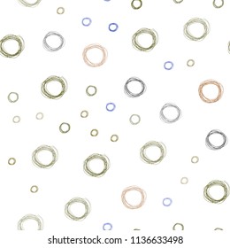 Light Blue, Yellow vector seamless background with bubbles. Modern abstract illustration with colorful water drops. Pattern can be used for beautiful websites.