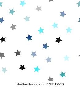 Light Blue, Yellow vector seamless layout with bright stars. Blurred decorative design in simple style with stars. Best design for your ad, poster, banner.