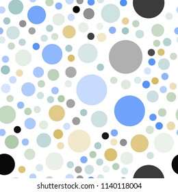 Light Blue, Yellow vector seamless background with bubbles. Modern abstract illustration with colorful water drops. Pattern can be used for ads, leaflets.