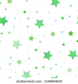 Light Blue, Yellow vector seamless texture with beautiful stars. Shining colored illustration with stars. Smart design for your business advert.