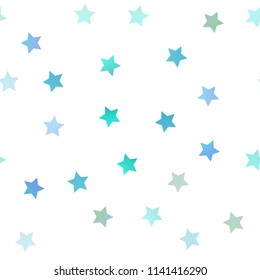 Light Blue, Yellow vector seamless template with sky stars. Glitter abstract illustration with colored stars. The pattern can be used for new year ad, booklets.