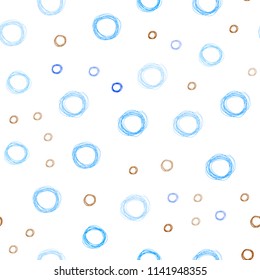 Light Blue, Yellow vector seamless layout with circle shapes. Abstract illustration with colored bubbles in nature style. Pattern can be used for ads, leaflets.