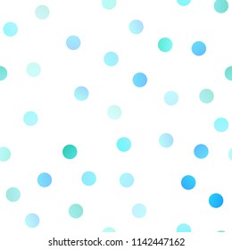 Light Blue, Yellow vector seamless pattern with spheres. Beautiful colored illustration with blurred circles in nature style. New design for ad, poster, banner of your website.