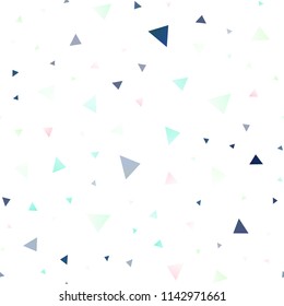 Light Blue, Yellow vector seamless backdrop with lines, triangles. Triangles on abstract background with colorful gradient. Pattern for busines ad, booklets, leaflets