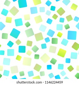 Light Blue, Yellow vector seamless pattern in square style. Illustration with set of colorful rectangles. Smart design for your business advert.