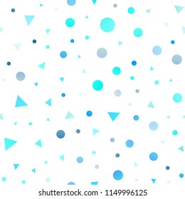 Light Blue, Yellow vector seamless texture in triangular style with circles. Abstract gradient illustration with circles, triangles. Template for business cards, websites.