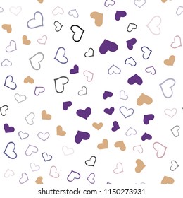 Light Blue, Yellow vector seamless texture with lovely hearts. Hearts on blurred abstract background with colorful gradient. Pattern for marriage gifts, congratulations.