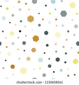 Light Blue, Yellow vector seamless cover with set of hexagons. Design in abstract style with hexagons. Beautiful design for your business advert.