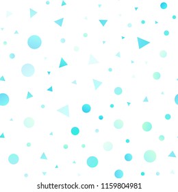 Light Blue, Yellow vector seamless background with triangles, circles. Beautiful illustration with circles, triangles in nature style. Trendy design for wallpaper, fabric makers.