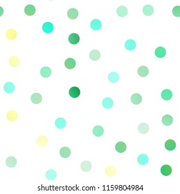 Light Blue, Yellow vector seamless background with bubbles. Illustration with set of shining colorful abstract circles. Beautiful design for your business natural advert.