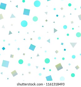 Light Blue, Yellow vector seamless layout with circles, lines, rectangles. Abstract gradient illustration with circles, triangles, cubes. Trendy design for wallpaper, fabric makers.