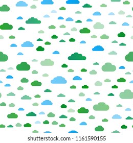 Light Blue, Yellow vector seamless backdrop with cumulus. Colorful illustration with abstract clouds. Template for business cards, websites.