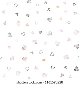 Light Blue, Yellow vector seamless cover with Shining hearts. Illustration with hearts in love concept for valentine's day. Pattern can be used for valentine's ad, booklets.