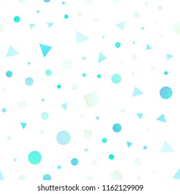 Light Blue, Yellow vector seamless background with triangles, circles, cubes. Abstract gradient illustration with circles, triangles, cubes. Trendy design for wallpaper, fabric makers.