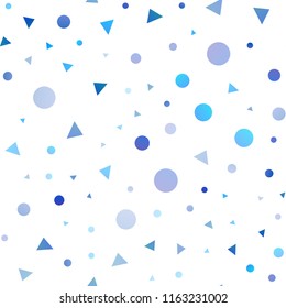 Light Blue, Yellow vector seamless pattern in polygonal style with circles. Decorative design in abstract style with lines, dots. Pattern for design of fabric, wallpapers.