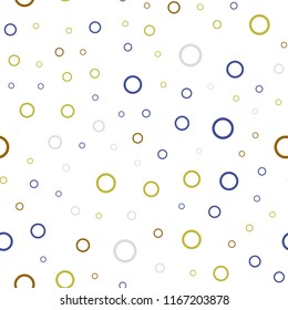 Light Blue, Yellow vector seamless pattern with spheres. Blurred bubbles on abstract background with colorful gradient. Pattern can be used for futuristic ad, booklets.