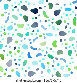 Light Blue, Yellow vector seamless pattern with spheres. Blurred decorative design in abstract style with bubbles. Pattern for design of window blinds, curtains.
