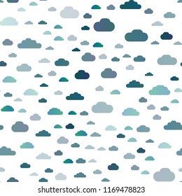 Light Blue, Yellow vector seamless layout with cloudscape. Colorful illustration with abstract clouds. Template for business cards, websites.