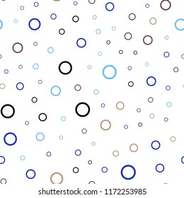 Light Blue, Yellow vector seamless background with bubbles. Abstract illustration with colored bubbles in nature style. Pattern can be used for futuristic ad, booklets.