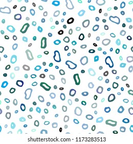 Light Blue, Yellow vector seamless pattern with spheres. Abstract illustration with colored bubbles in nature style. Pattern for design of fabric, wallpapers.