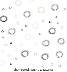 Light Blue, Yellow vector seamless cover with spots. Beautiful colored illustration with blurred circles in nature style. Completely new template for your brand book.