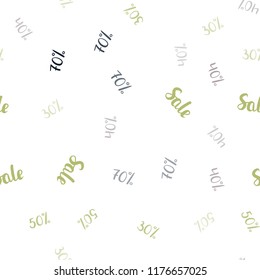 Light Blue, Yellow vector seamless template with 30%, 40%, 50%, 70% selling. Abstract illustration with colorful gradient symbols of sales. Backdrop for super sales on Black Friday.