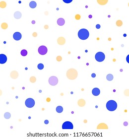 Light Blue, Yellow vector seamless texture with disks. Modern abstract illustration with colorful water drops. Pattern for design of window blinds, curtains.