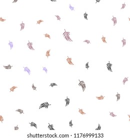 Light Blue, Yellow vector seamless doodle layout with leaves. Creative illustration in blurred style with leaves. Pattern for design of fabric, wallpapers.