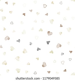 Light Blue, Yellow vector seamless layout with sweet hearts. Illustration with hearts in love concept for valentine's day. Pattern can be used for valentine's ad, booklets.