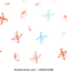 Light Blue, Yellow vector seamless abstract design with leaves. Colorful abstract illustration with leaves in doodle style. Design for textile, fabric, wallpapers.