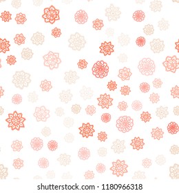 Light Blue, Yellow vector seamless texture with colored snowflakes. Snow on blurred abstract background with gradient. Pattern for design of window blinds, curtains.