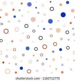 Light Blue, Yellow vector seamless template with circles. Abstract illustration with colored bubbles in nature style. Pattern for trendy fabric, wallpapers.